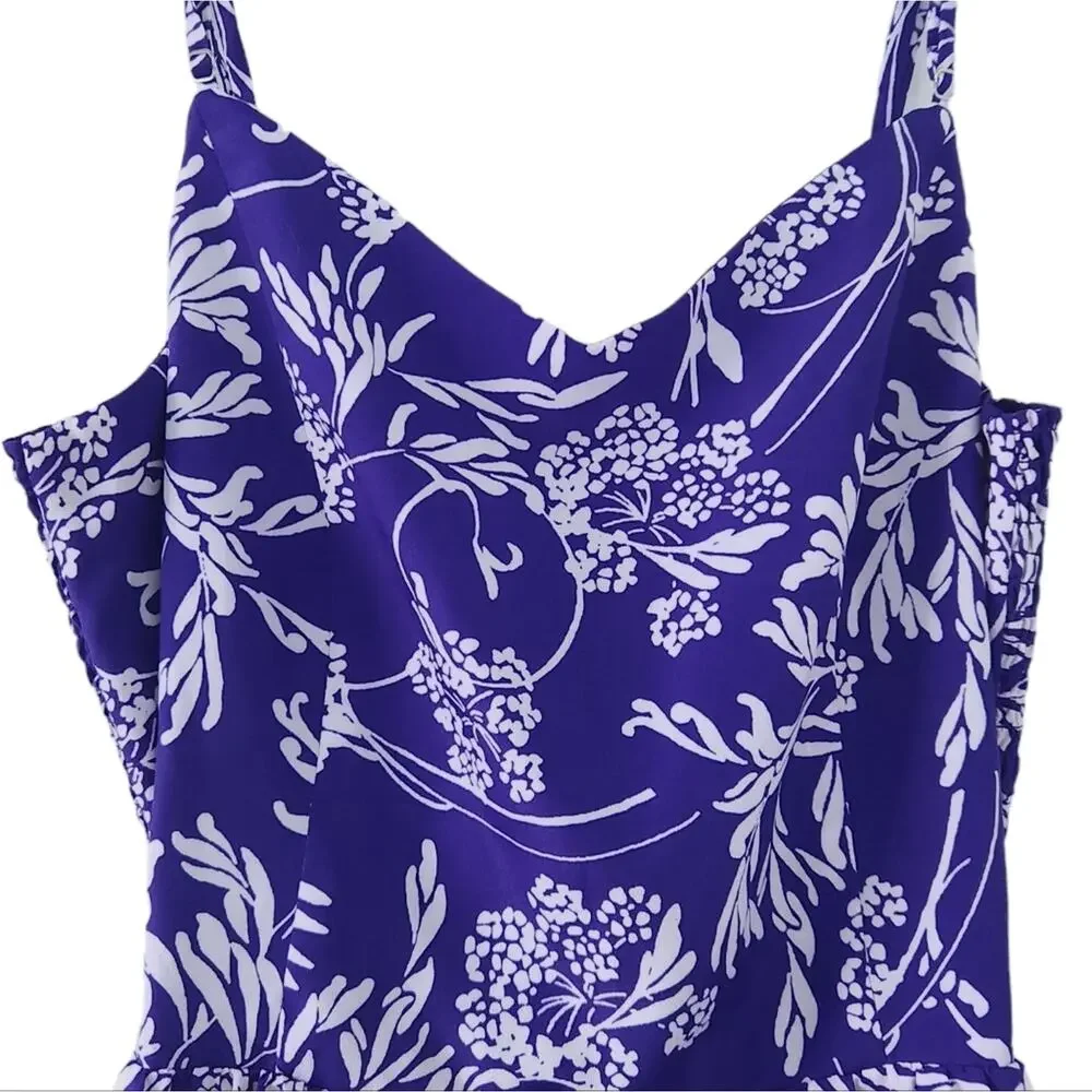 Gap Girls Summer Dress Size 10 Purple Floral, Sleeveless Dress, Zip Up Back